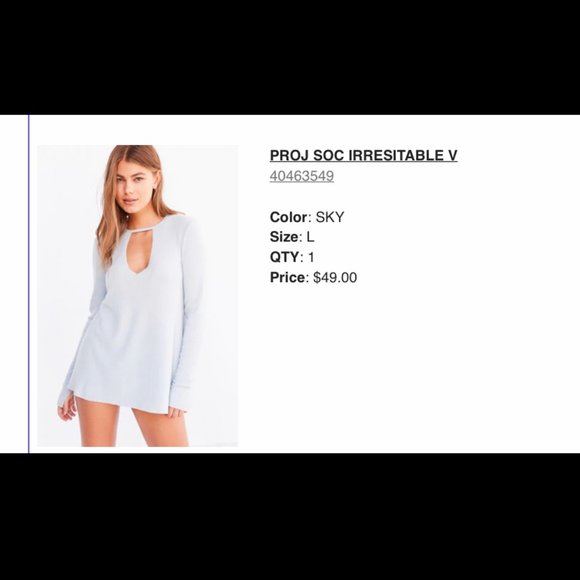 Project Social T Urban Outfitters Blue Sweater - Picture 7 of 7